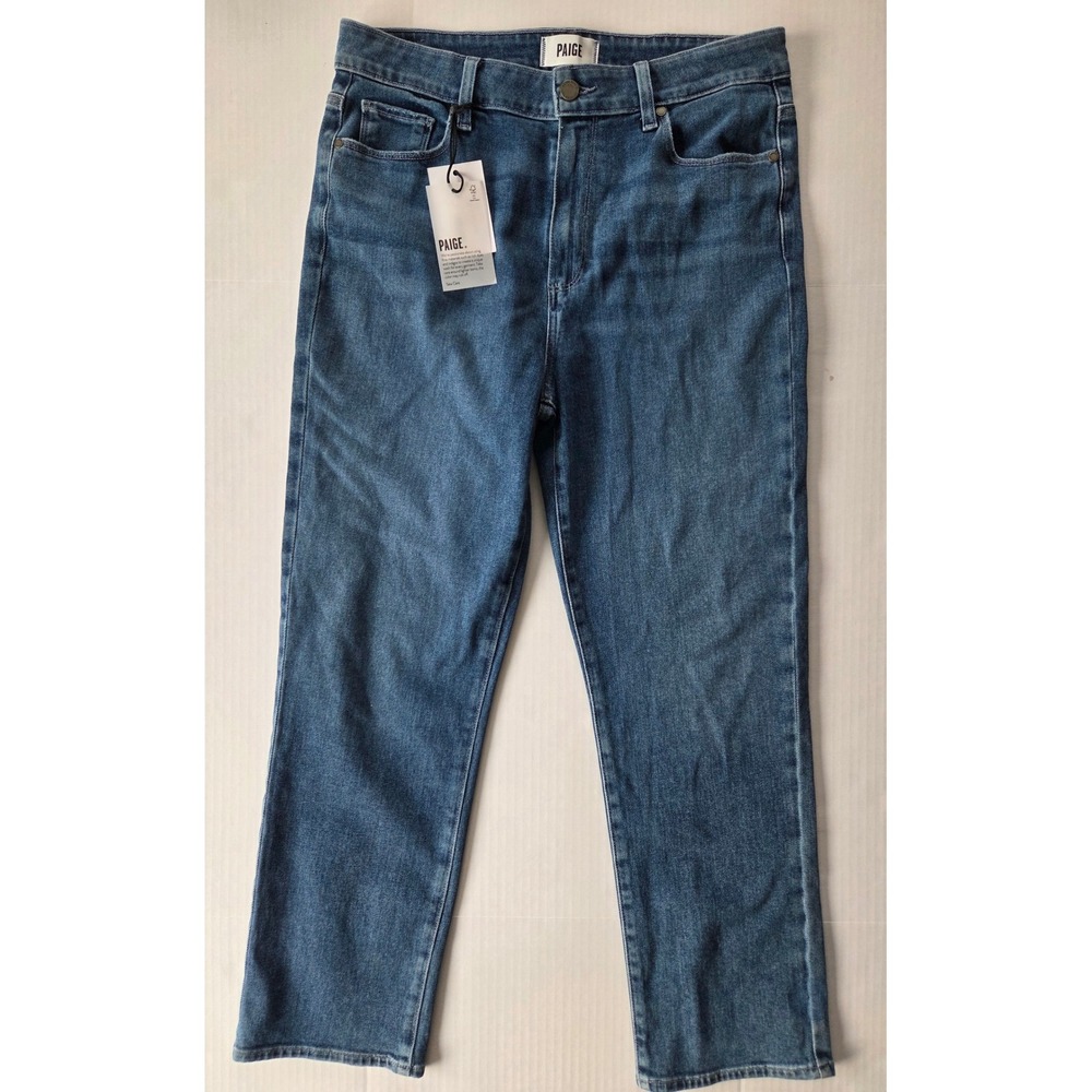PAIGE Sarah Straight Ankle Jeans Womens 31 Blue High Rise Stretch Denim